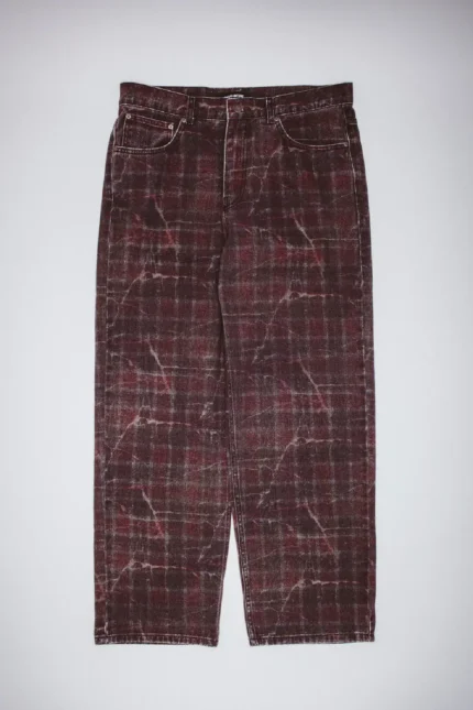 Distressed Plaid Fecke Jeans